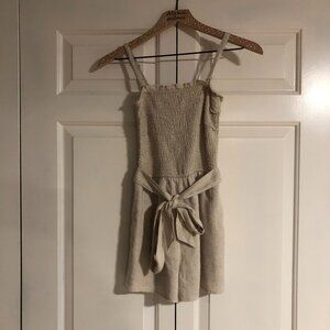 Abercrombie & Fitch Smocked Linen Romper XS